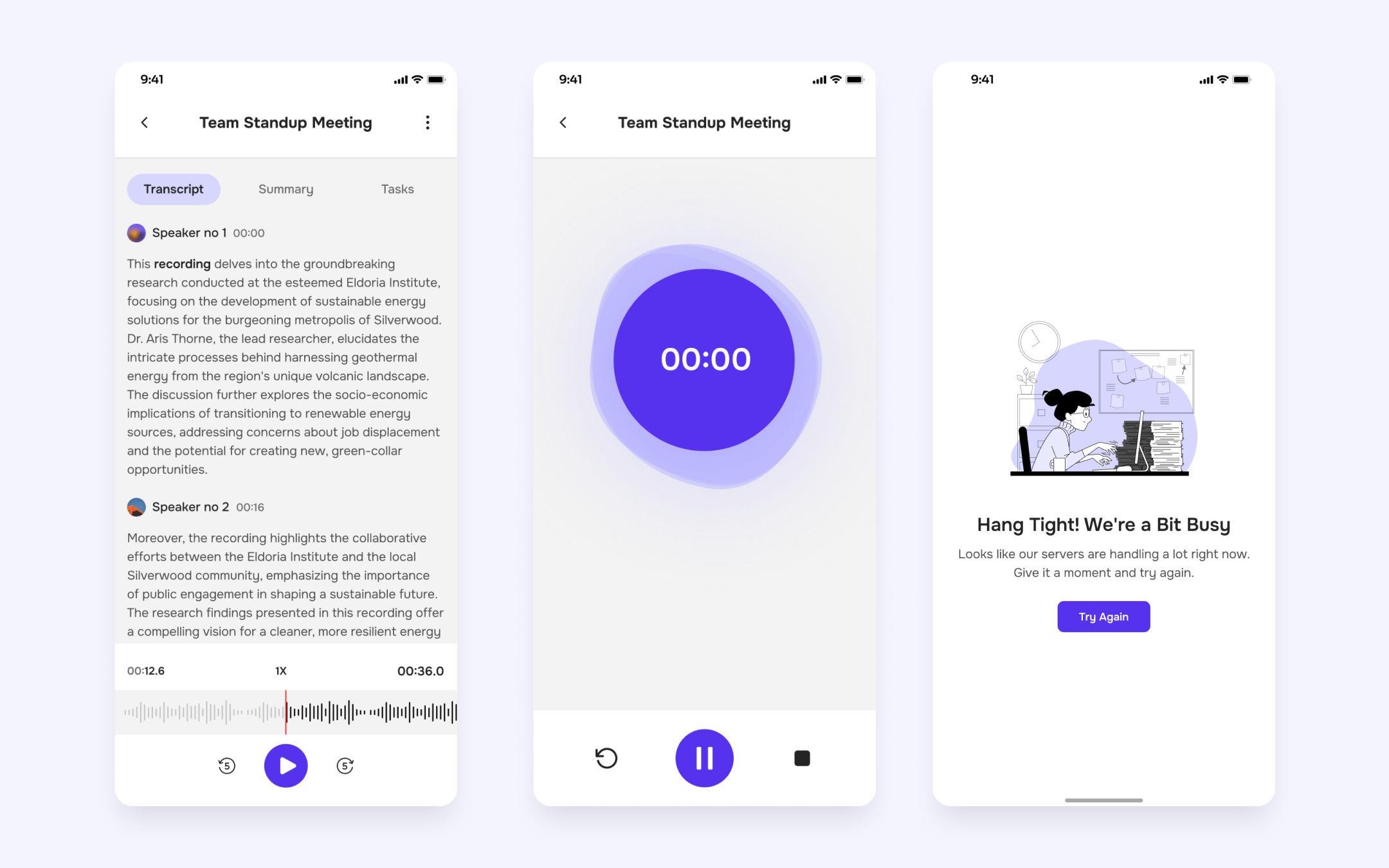 Taskscribe search and recall